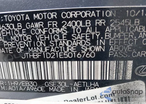 2014 Lexus Is 250 z USA, uszkodzony, nr VIN JTHBF1D21E5016760